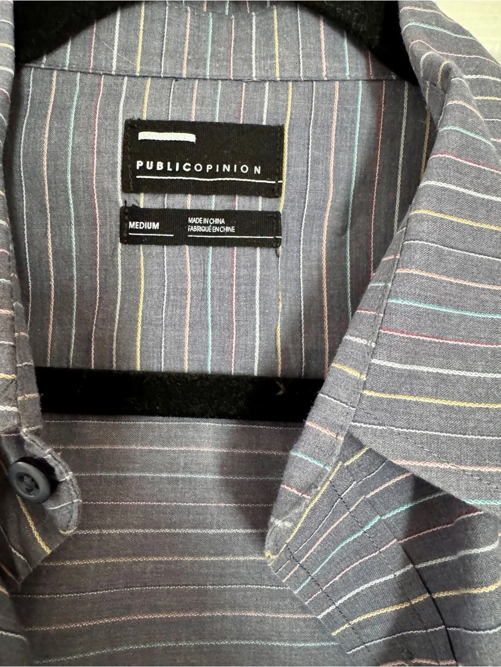 Casual Short-Sleeve Button-Down Shirt in Slate Blue Stripe